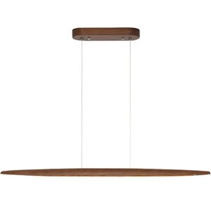 YISDESIGN Wood Linear Pendant Hanging Light Fixture Minimalist Light Linear Chandelier Wood Kitchen Island Lighting 40w…