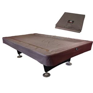 7/8/9FT Heavy Duty 600D Polyester Canvas Billiard Pool Table Cover(7 Colors Available) (Coffee Brown, 9-Foot)