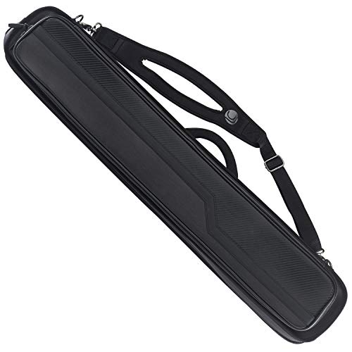 LUCASI Tournament Pro 4×8 Pool Cue Case – Holds 4 Cues + Jump Break, Extensions, Extra Shaft & More