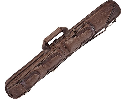 Lucasi Brown Leatherette Soft Pool Cue Case with Black Accents, 2B/2S (LC4)