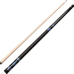 Viper Sinister 58″ 2-Piece Billiard/Pool Cue, Black with Blue/Silver Inlay