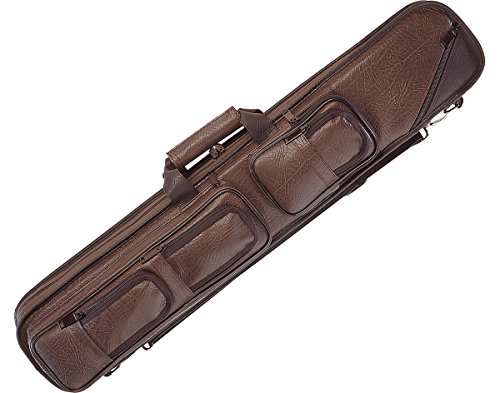 Lucasi Brown Leatherette Soft Pool Cue Case with Black Accents, 4B/8S (LC5)