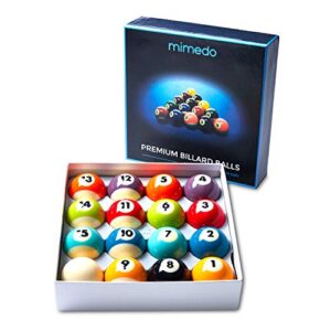 Mimedo Premium Billiards Balls 2 ¼ Inch, Complete 16 Pool Table Balls Set, Pure Phenolic Resin with Long Lasting Bright…