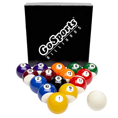 GoSports Regulation Billiards Balls – Complete Set of 16 Professional Balls, Multi