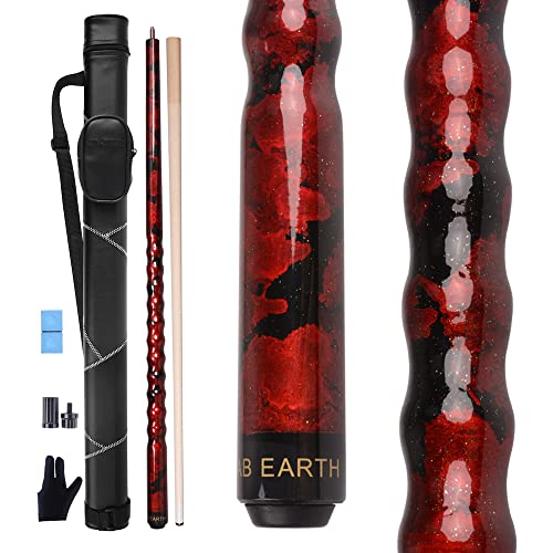 AB Earth Ergonomic Design 13mm Tip 58″ Maple Pool Cue Stick Kit with Hard Case