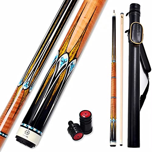 Collapsar CXL Pool Cue with 1X1 Hard Case,Low Deflection Shaft 13mm Black Tip Billiard Ques Sticks,58″ 2-Pieces 19-21 oz Professional Pool Stick Set