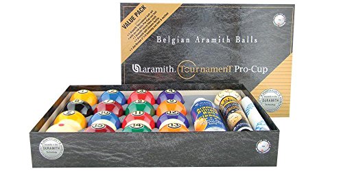 Aramith New Tournament Pro-Cup Value Pack Pool Ball Set – Duramith