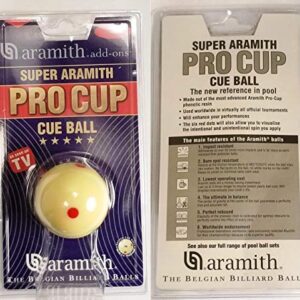 Aramith 2-1/4″ Regulation Size Billiard/Pool Ball: Super Pro Cup Cue Ball with 6 Red Dots
